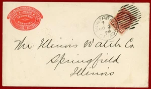 Canadá 1880s, QV 3c Solo Franking en Cubierta de Importador a EE. UU. - Imagen 1 de 2