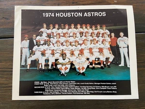 🚀 HOUSTON ASTROS 1974 🚀 8,5x11 Color Equipo Foto Lista/Firmas falsas - Imagen 1 de 2