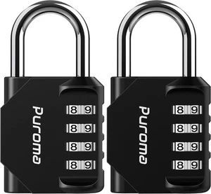 Puroma 2 Pack Combination Lock 4-Digit Waterproof Padlock, Heavy Duty Locks for - Picture 1 of 7
