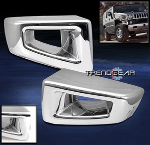 03-09 HUMMER H2 SUV SUT FRONT BUMPER CORNER COVER TRIM FRAME ABS CHROME 2PCS SET - Picture 1 of 1