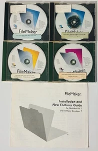 FileMaker Pro 7 Developer & Server 4-CD Set (2004) Keys & Install Guide, Vintage - Picture 1 of 18