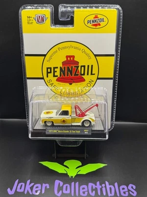 M2 Machines 1975 GMC Sierra Grande 15 Tow Truck Pennzoil Yellow Hobby Exclusive - Image 1 of 2