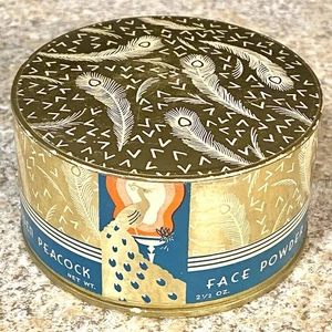 Nuevo de Lote Antiguo - Caja de Polvo Rostro Suelto Pavo Real Dorado - Incluye Publicidad en Papel - Imagen 1 de 13