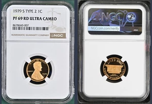 1979-S Type 1, Lincoln Cent Graded PF69 RD Ultra Cameo by NGC - Picture 1 of 1