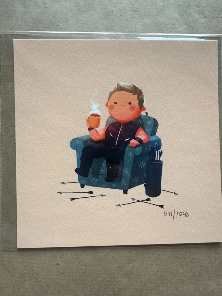 Olly Moss Print 5x5 Marvel Avengers Pals Giclee Hawkeye - Bild 1 von 1