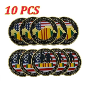 10PCS NEVER FORGET VIETNAM Military Challenge Coin VETERANS Commemorative Coin - Picture 1 of 4
