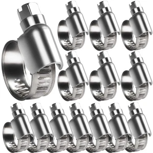 Morsetto per tubo flessibile resistente - 14 pezziSize#4 3/8 a 5/8 pollici regolabile ingranaggio a vite senza fine Dri... - Foto 1 di 6
