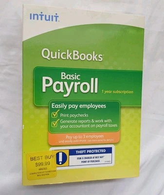 Intuit QuickBooks Basic Payroll 2008 Small Business 1-3 Employee New Sealed - Image 1 of 4
