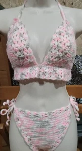 Hand Crochet Bikini Set Size Medium - Picture 1 of 2