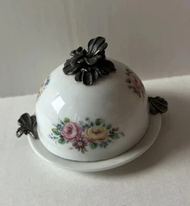 Limoges France Lidded Candle Holder Pewter? Finial And Handles Rare Find - Picture 1 of 16