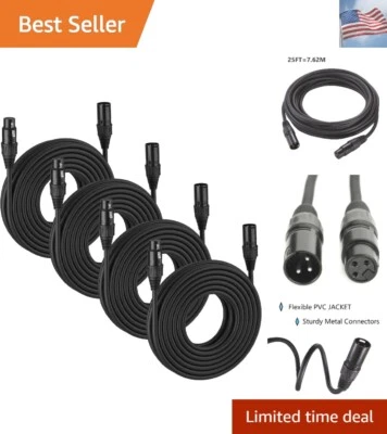 25 ft Flexible DMX Cable 3 Pin Signal XLR Male to Female Cable Wire for Stage... - Image 1 of 4
