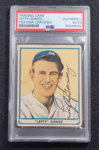 Rare 1941 LEFTY GOMEZ Signed Play Ball Card-HOF-NEW YORK YANKEES-PSA