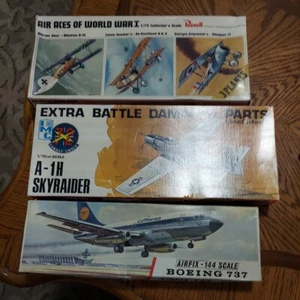 Vintage Model Airplanes *Air Aces Of WW1 *A-1H Skyraider *Airfix-144 Boeing 737 - Picture 1 of 15