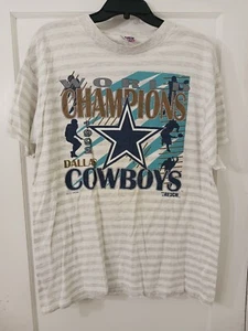 Vintage Dallas Cowboys T-shirt Trech Ultra Men's Size L Champions 1992 NFL USA - Picture 1 of 6