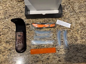 Outdoor Edge RazorBone Orange Replaceable Blade Folding Knife w/ 6 Blades RBB-20 - Picture 1 of 10