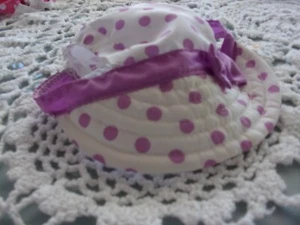 Blanco Púrpura DOT Perro Sombrero Gorra Gato Nuevo Mascota Cachorro Accesorio S/M Lulu Rosa - Imagen 1 de 3
