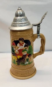 Vintage German Beer Stein Music Box With Pewter Lid 9'"Tall - Picture 1 of 6