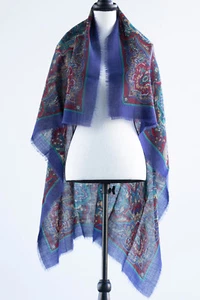 Vintage Holt Renfrew 100 % Wolle Paisley Schal Stola Halstuch Quadrat 42" mal 42" - Bild 1 von 4