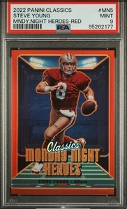 2022 Panini Classics — MNF Heroes RED (#/50) — Steve Young — MINT PSA 9 — READ - Bild 1 von 3