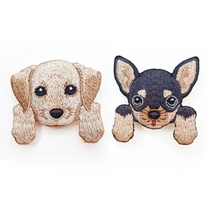 2pcs Brooch Pin Embroidery Lifelike Chihuahua Labrador Dog Children Light Weight - Imagen 1 de 7