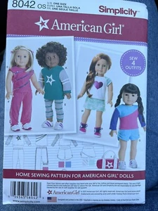 Simplicity Pattern - American Girl S8042 Sizes OS Hoodie Leggings Pants Bag - Picture 1 of 1