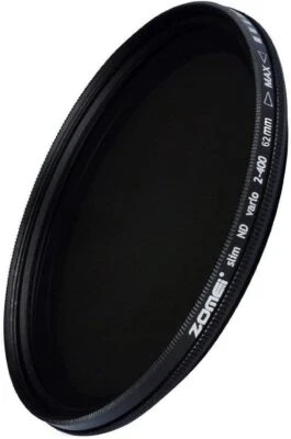 Zomei 62mm Slim ND2-400 Fader Variable Neutral Density Adjustable ND Lens Filter - Image 1 of 4