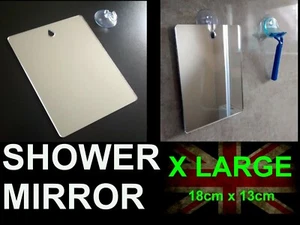 X LARGE Shower Shaving Mirror,500+ SOLD! Strong Safe Shatter Proof FREE Hook :-) - Picture 1 of 7