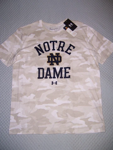 NEW Under Armour Notre Dame Short sleeve  Logo  camo L shirt Men's Large NWT Cover