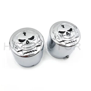 Skull Front Axle Nut Cover Cap 29mm For Harley Softail Dyna V-Rod Sportster - Imagen 1 de 6