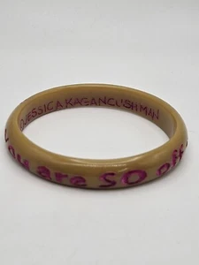 Jessica Kagan Cushman Yellow Pink Bangle Bracelet You Are So Off My Buddy List  - Picture 1 of 10