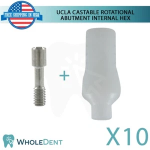 10x UCLA Castable Rotational Standard Abutment Int Hex 2.42 Dental Instrument - Picture 1 of 3
