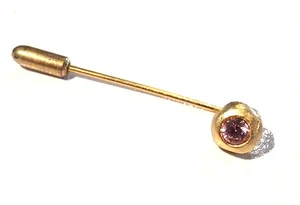 Broche alliage doré épingle cristal rose brooch - Picture 1 of 1