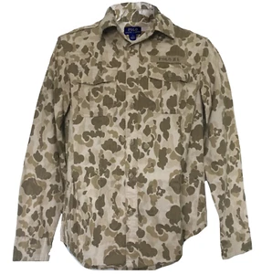Ralph Lauren Boys Camo Desert Pattern ButtonUp Patriotic Retro Cool Shirt Size 7 - Picture 1 of 13