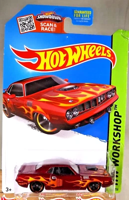 Hot Wheels #210 Workshop-Heat Fleet '71 2015 Hemi Cuda Drk Granate con negro MC5 Sp Foto 1 de 4
