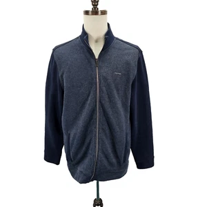 Calvin Klein Jacket Mens L Lightweight Stretch Coastal Full Zip Mock Neck Blue - Imagen 1 de 13
