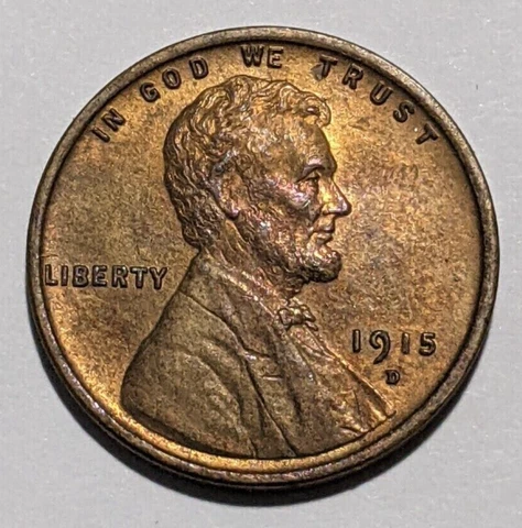 1915-D Lincoln Cent Wheat Penny, Nice Solid Gem BU++ Lots of Red Still Cover
