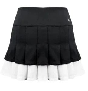 DUC XL Sports Tennis Golf Mini Short Skort White Black Flat Front - Picture 1 of 11
