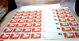 Vintage 1985 USA-TB NTA Sigilli di Natale 28 LOVE BIRDS COLOMBE - Foto 1 di 3