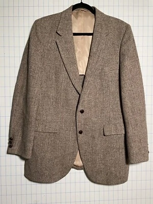 Chaqueta blazer vintage para hombre HARRIS TWEED lana tostada traje deportivo abrigo lana escocesa. Foto 1 de 4