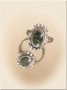 Vintage Bell Trading Post Sterling Silver Green Turquoise Ring Sz 7 Navajo South - Picture 1 of 10