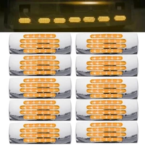 10X Amber 6" 22 LED Clear Lens Truck Trailer Side Marker Light For Freightliner - Picture 1 of 11
