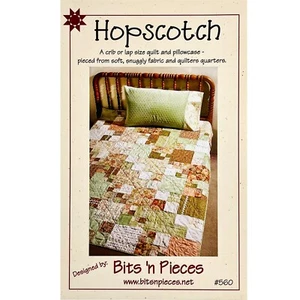 Hopscotch Quilt and Pillowcase Pattern 560 by Bits n Pieces Fat Quarter Friendly - Picture 1 of 8