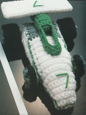 Toy Grand Prix Racer Car - 10" long - Worsted weight yarn - Crochet Pattern ONLY - Image 1 of 2