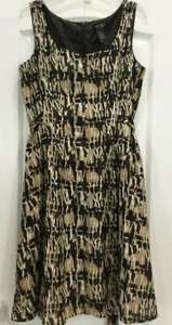 Axcess Womens Dress Size L Brown Back Zip Button Bodice Belted Sleeveless 134 - Picture 1 of 8