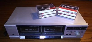 REALISTIC SCT-46 DOPPIA CASSETTA DECK + 6 CASSETTE 14-645 RADIO SHACK - Foto 1 di 15