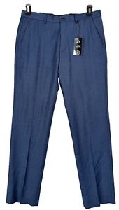 Armani Exchange Dress Pants Mens Size 34S Blue Solid Slim Fit Wool NWT - Picture 1 of 5