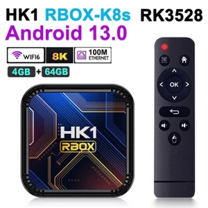Android 13.0 TV Box Media Player Dual WIFI Quad Core 8K 4G+32G/64G Smart Stream - Picture 1 of 32