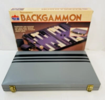 Vintage Pavilion BACKGAMMON Leatherette Case, Stitched Felt -EXCELLENT CONDITION - Image 1 of 4