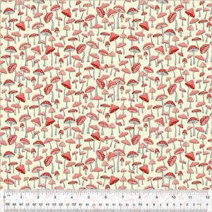 Fat Quarter Windham Enchanted Woods Mushroom Garden Toadstool 100% Cotton Fabric - Picture 1 of 4