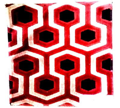 Velvet Geometric Fabric Designer Sample 9" Sq. Pink Mauve Black by Architex -NWT - Image 1 of 4